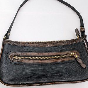 Brahmin small bag brown black and gold.